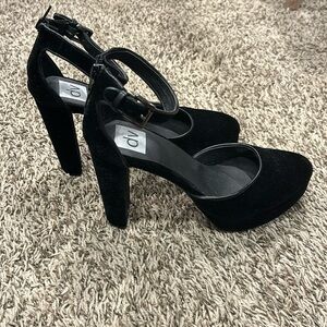 Black velvet heels